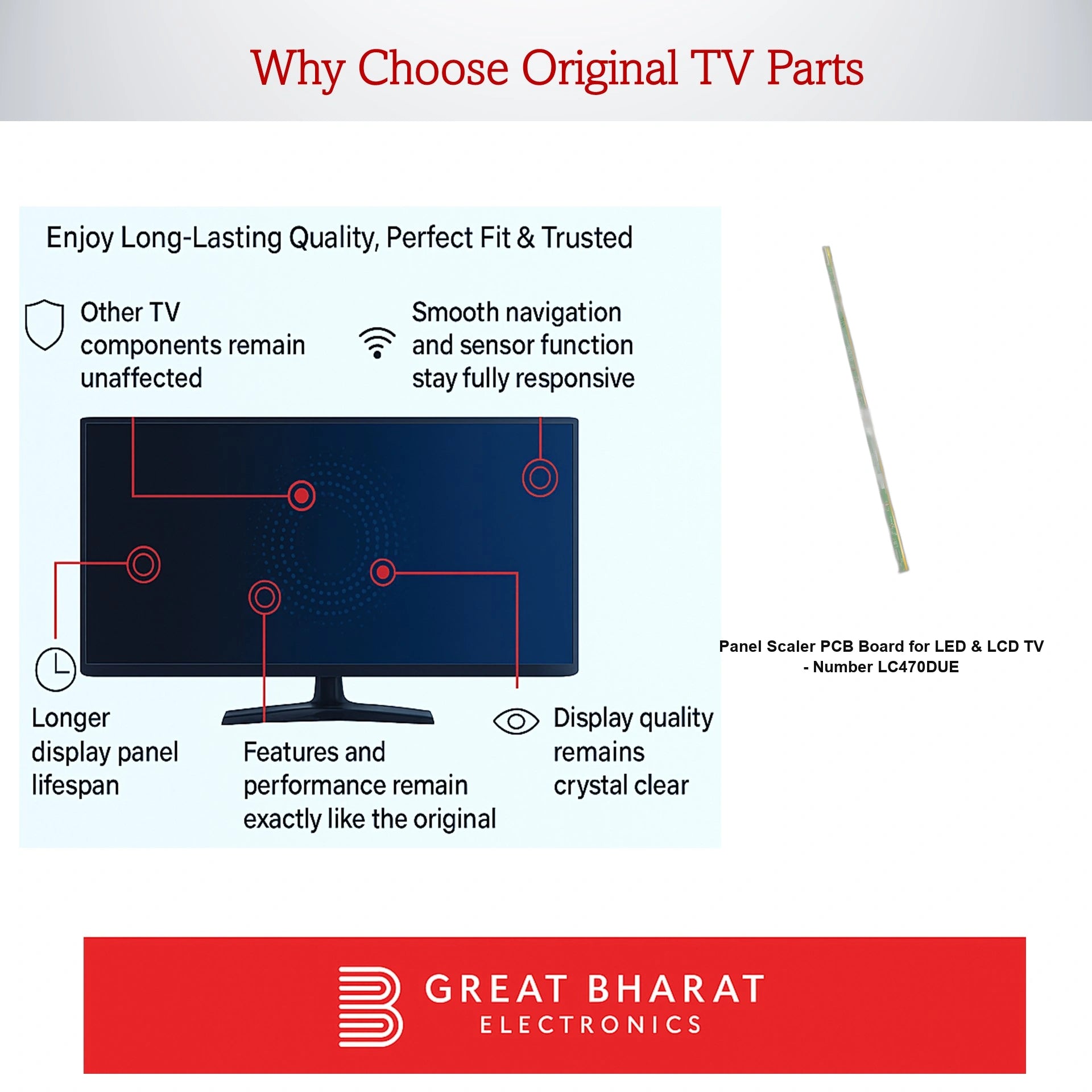 Panel Scaler PCB Board for LED TV - Number LC470DUE