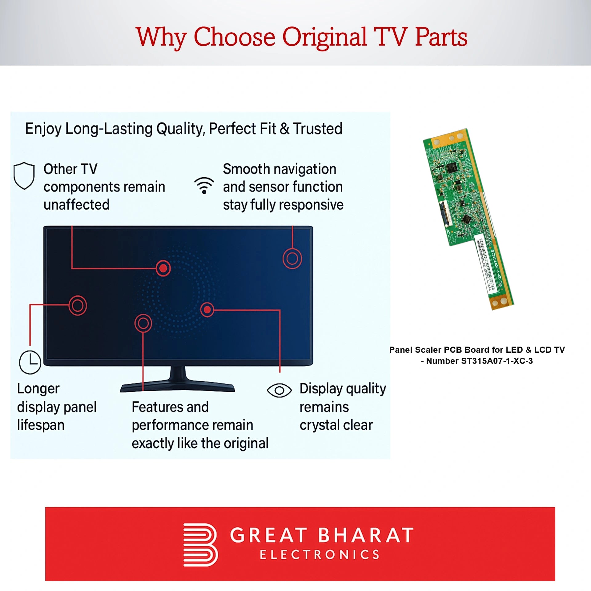 PCB Number ST315A07-1-XC-3 LED TV Panel PCB Board, LED TV Scaler PCB Board
