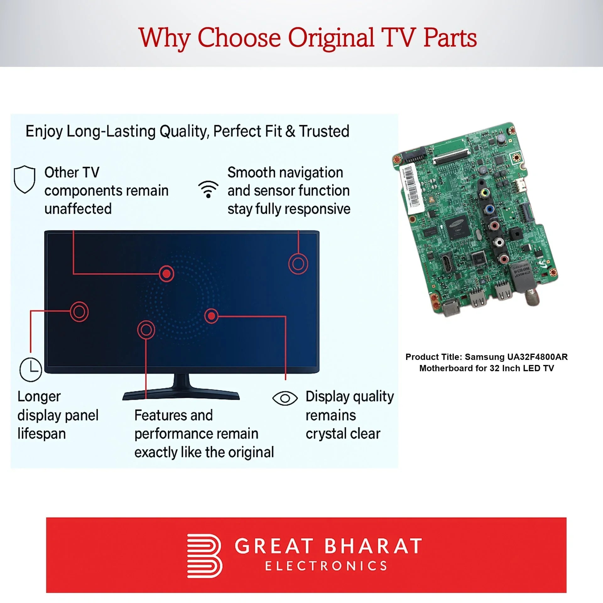 Samsung UA32F4800AR Motherboard for 32 Inch LED TV - Great Bharat Electronics