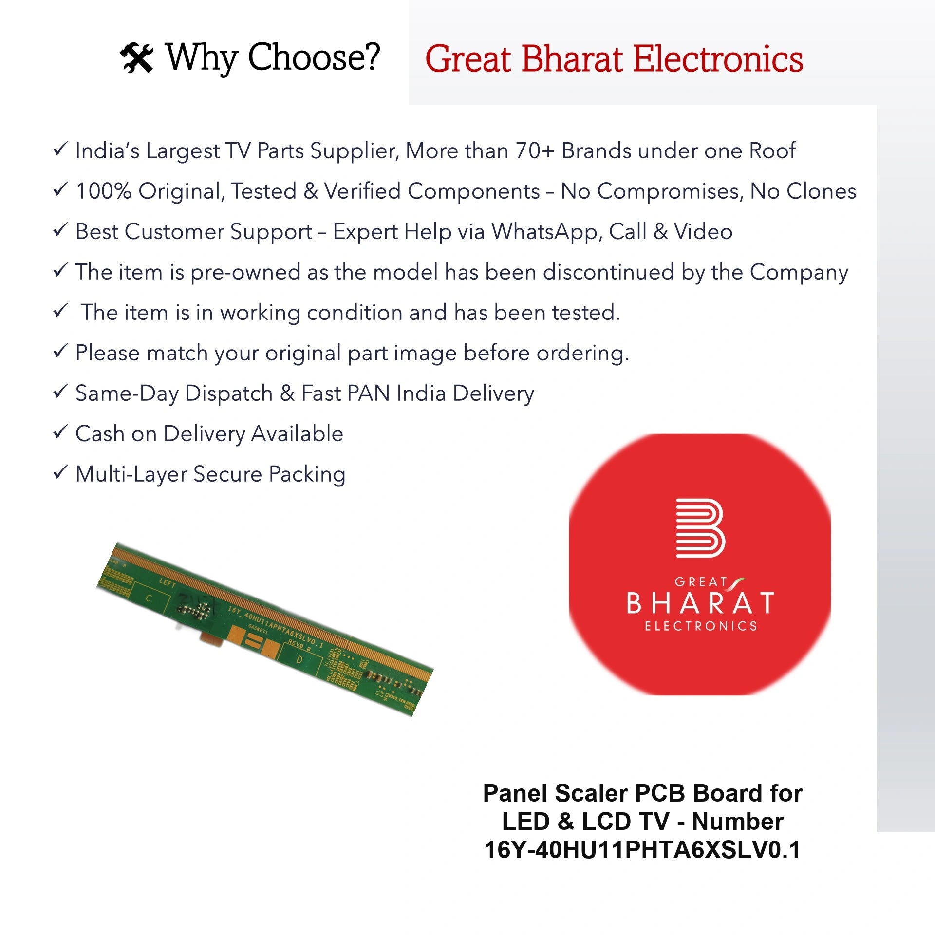 LED/LCD TV Scaler PCB Board - PCB 16Y-40HU11PHTA6XSLV0.1