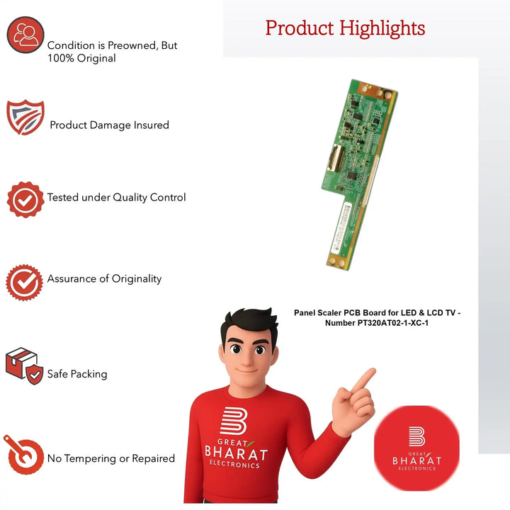 ਪੈਨਲ ਸਕੇਲਰ PCB ਲਈ ਬੋਰਡ LED TV - ਨੰਬਰ PT320AT02-1-XC-1