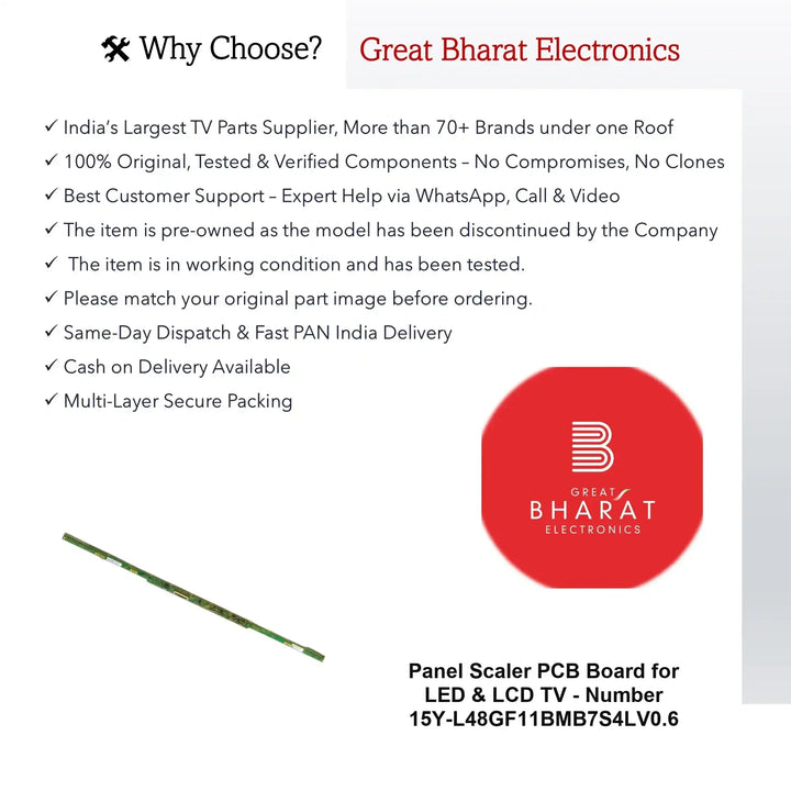 LED TV Scaler PCB Board - PCB Number 15Y-L48GF11BMB7S4LV0.6