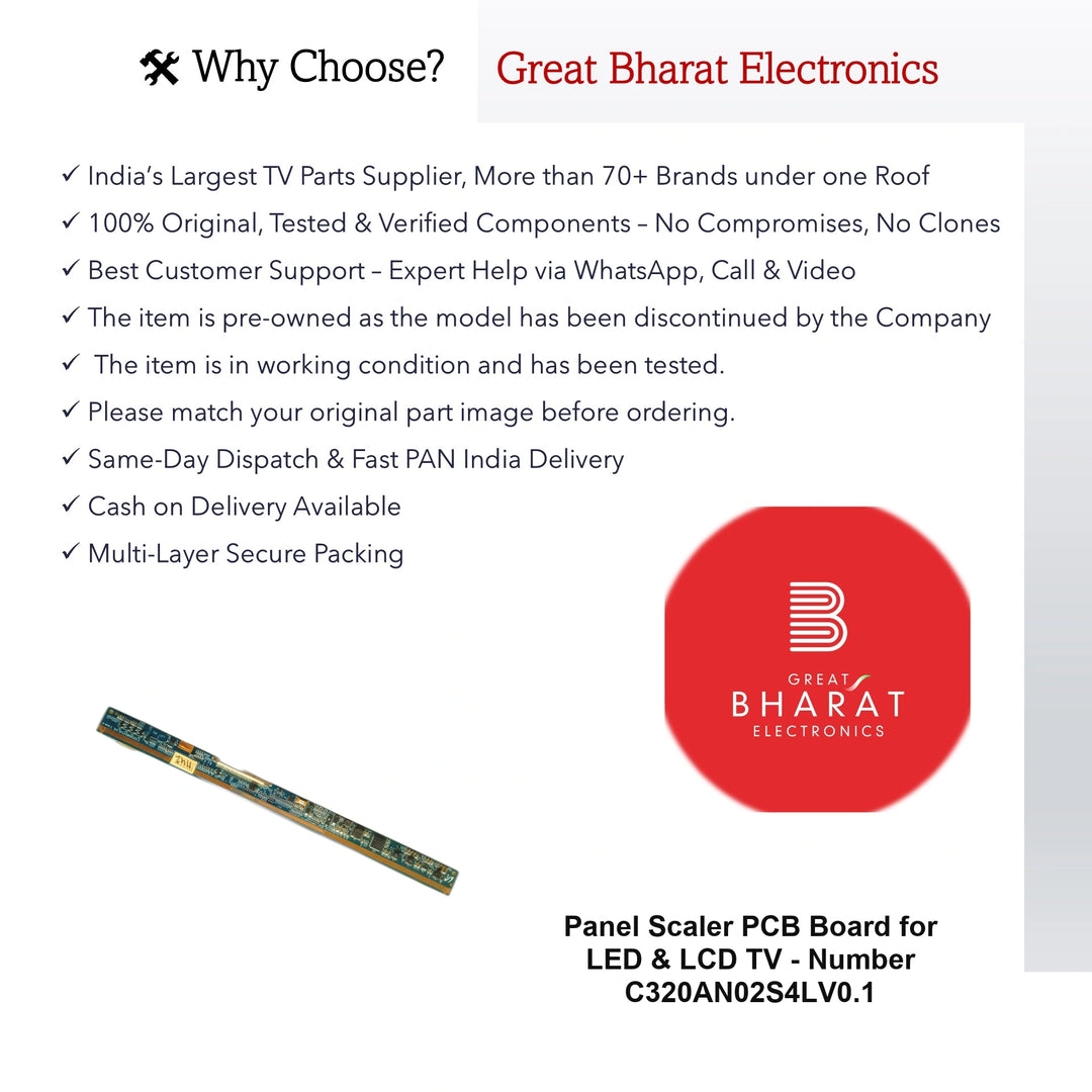 Panel Scaler PCB Board for LED TV - Number C320AN02S4LV0.1