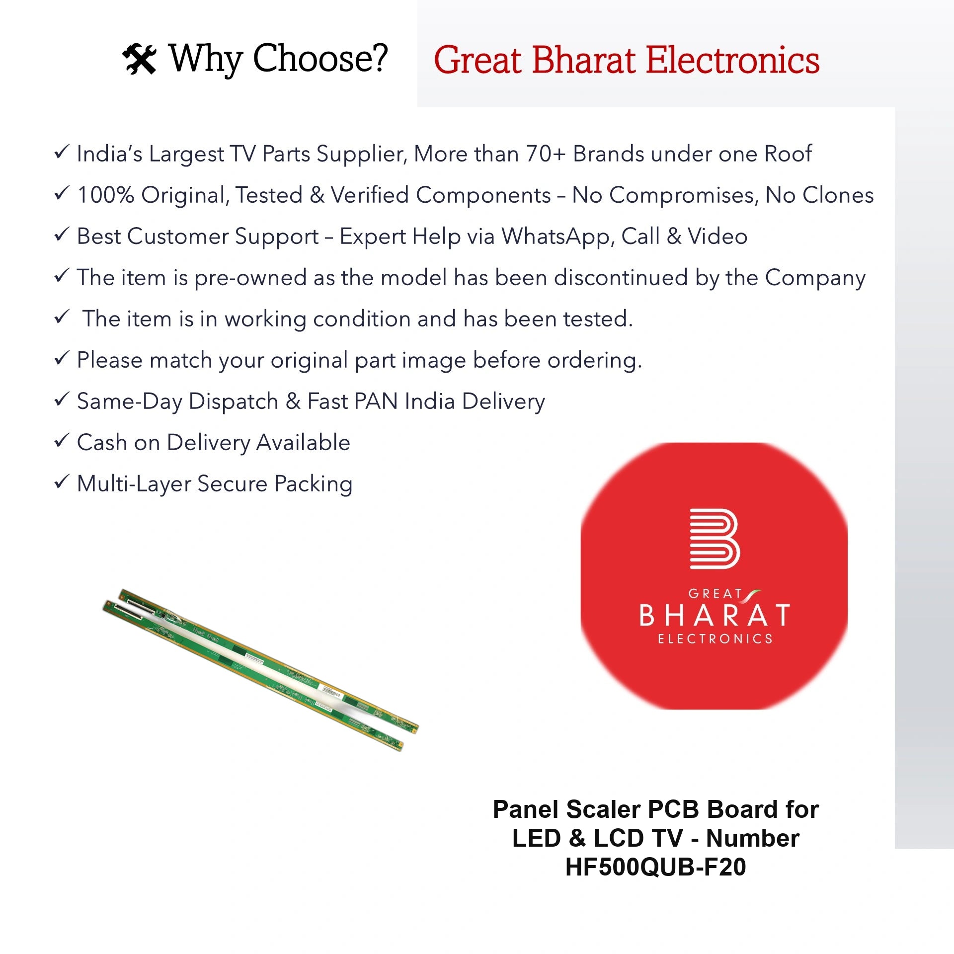 PCB Number HF500QUB-F20 LED TV Panel PCB Board, LED TV Scaler PCB Board