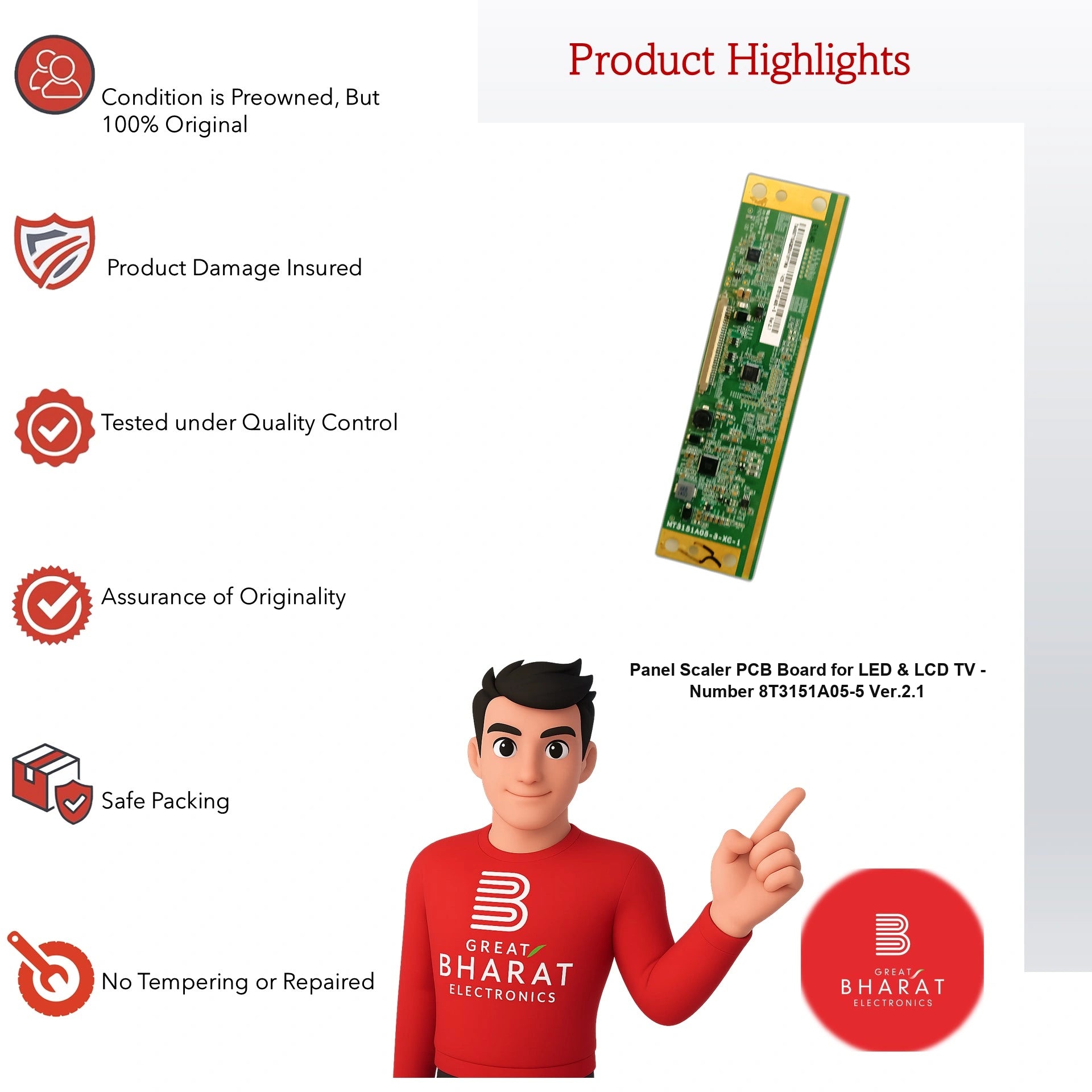 PCB Number 8T3151A05-5 Ver.2.1 LED TV Panel PCB Board, LED TV Scaler PCB Board