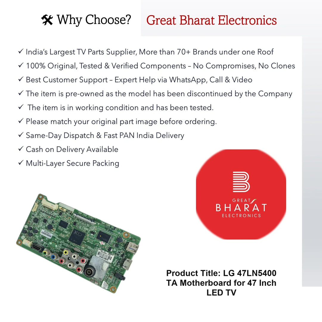 LG 47LN5400-TA Motherboard for 47 Inch LED TV - Great Bharat Electronics