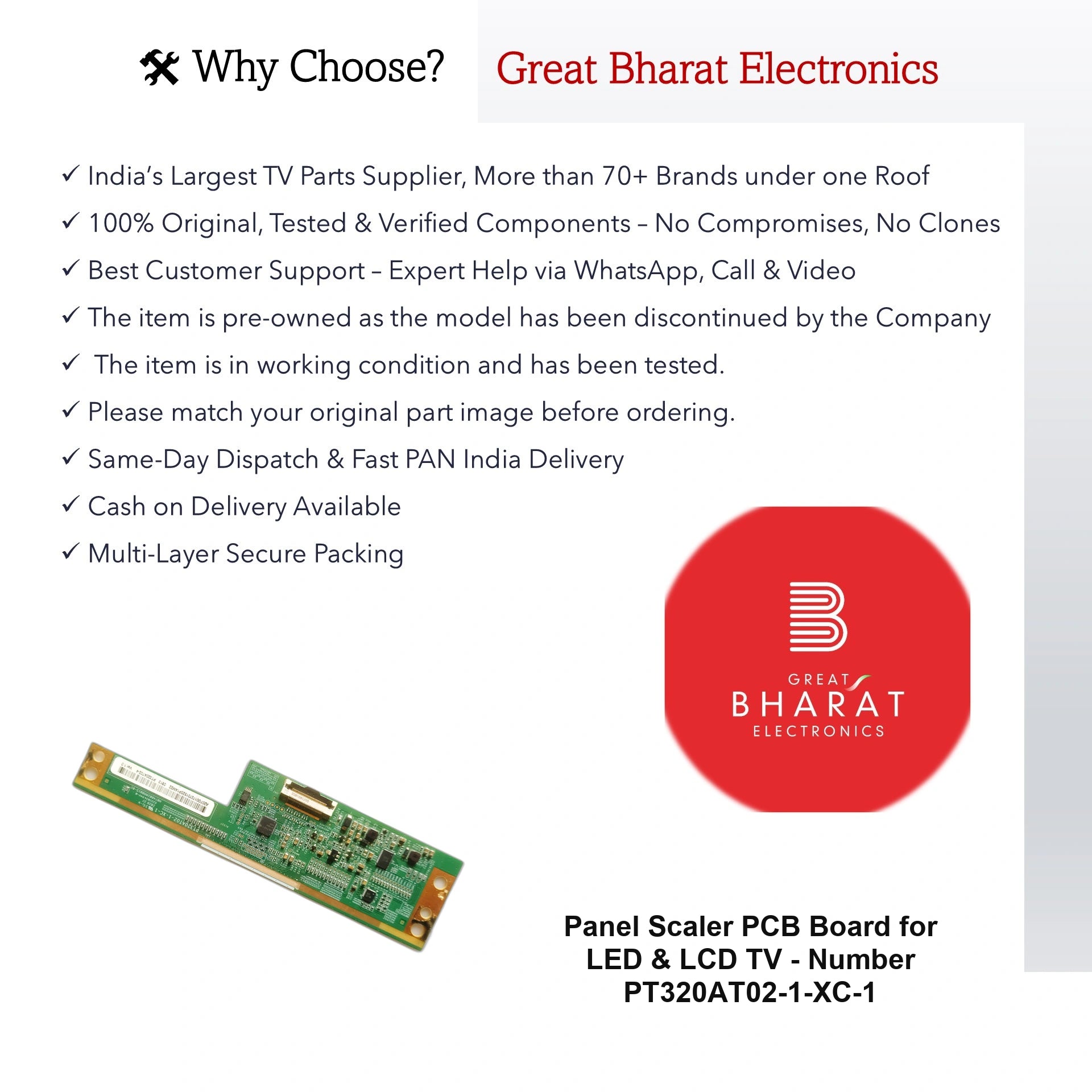 Panel Scaler PCB Board for LED TV - Number PT320AT02-1-XC-1
