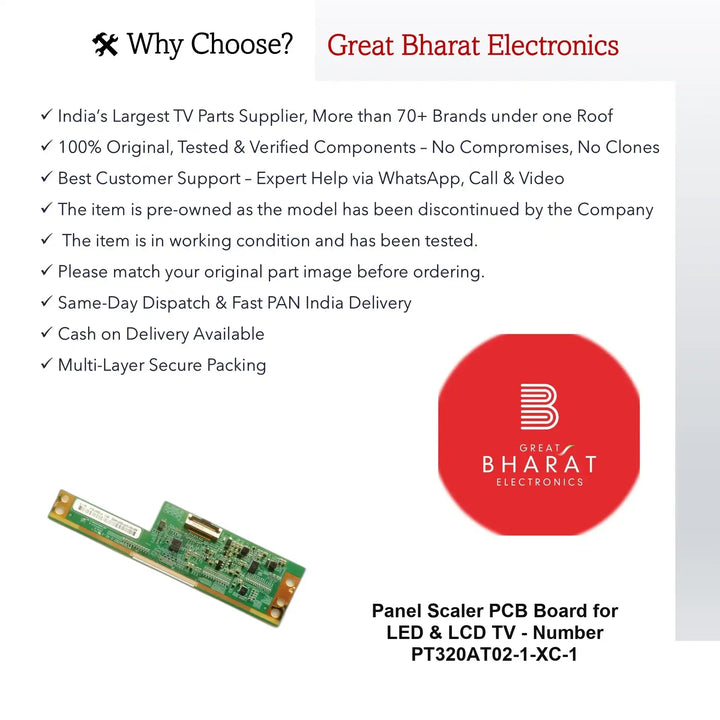 ਪੈਨਲ ਸਕੇਲਰ PCB ਲਈ ਬੋਰਡ LED TV - ਨੰਬਰ PT320AT02-1-XC-1