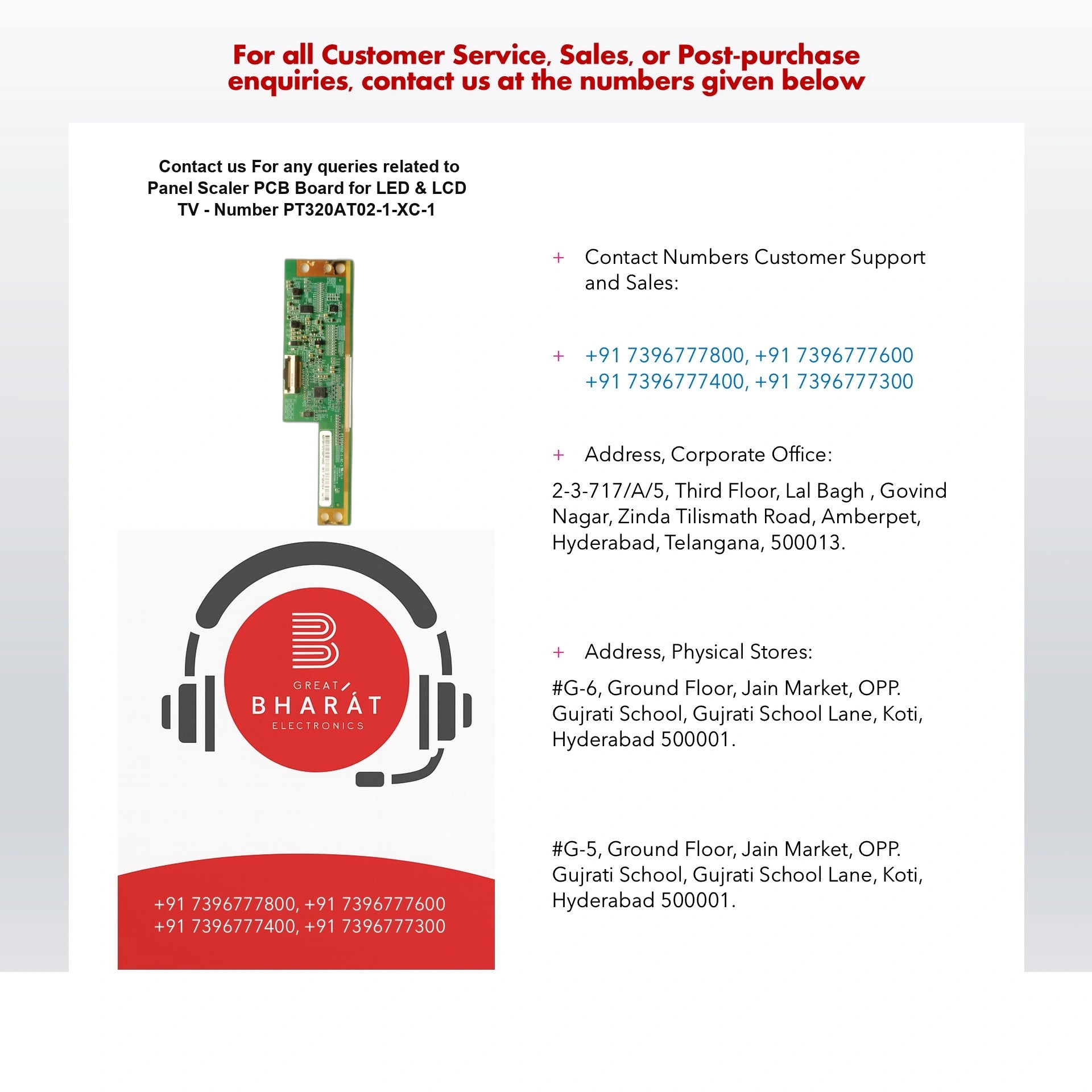 Panel Scaler PCB Board for LED TV - Number PT320AT02-1-XC-1