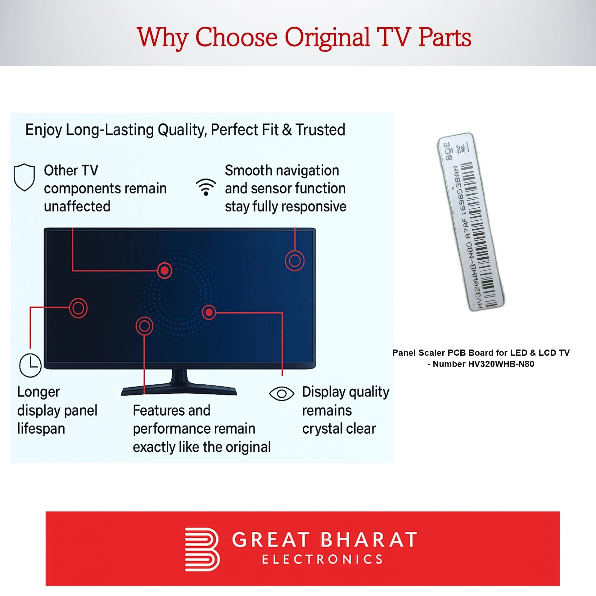 LED TV Scaler PCB Board - PCB Number HV320WHB-N80