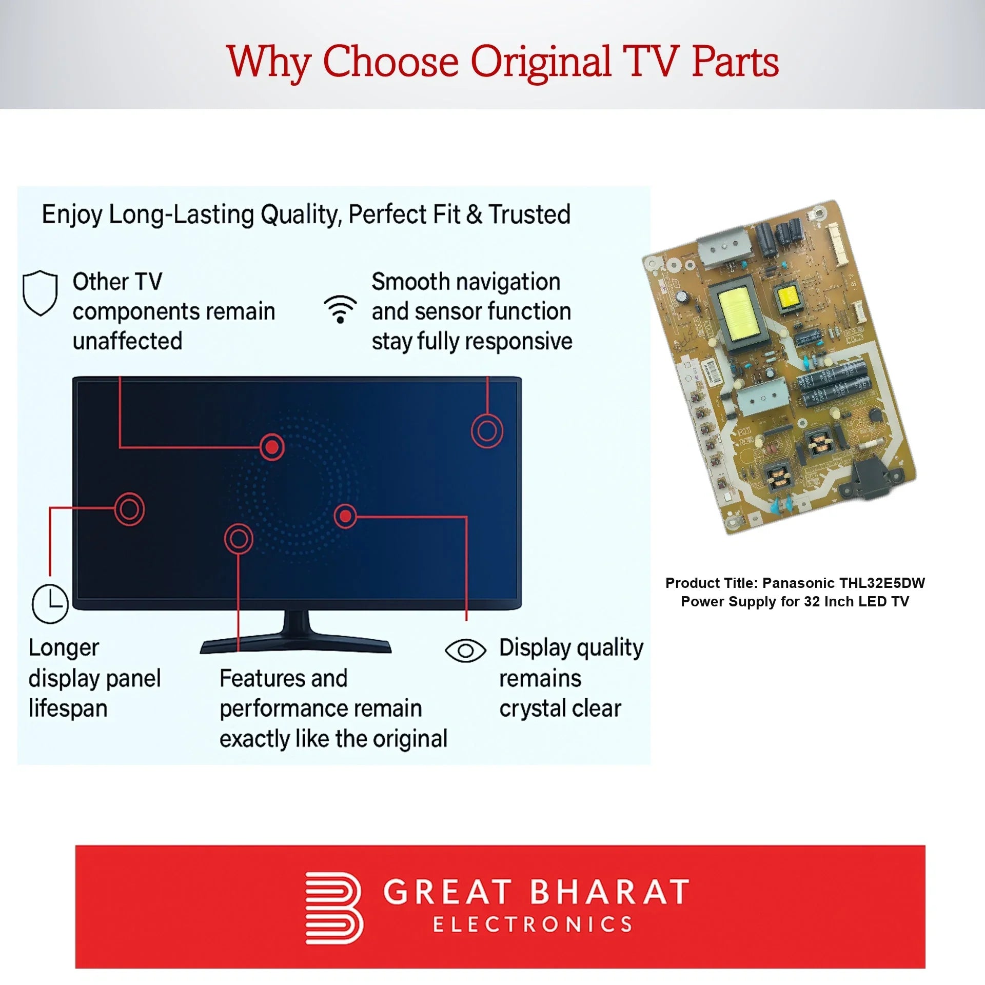 Panasonic THL32E5DW Power Supply for 32 Inch LED TV - Great Bharat Electronics