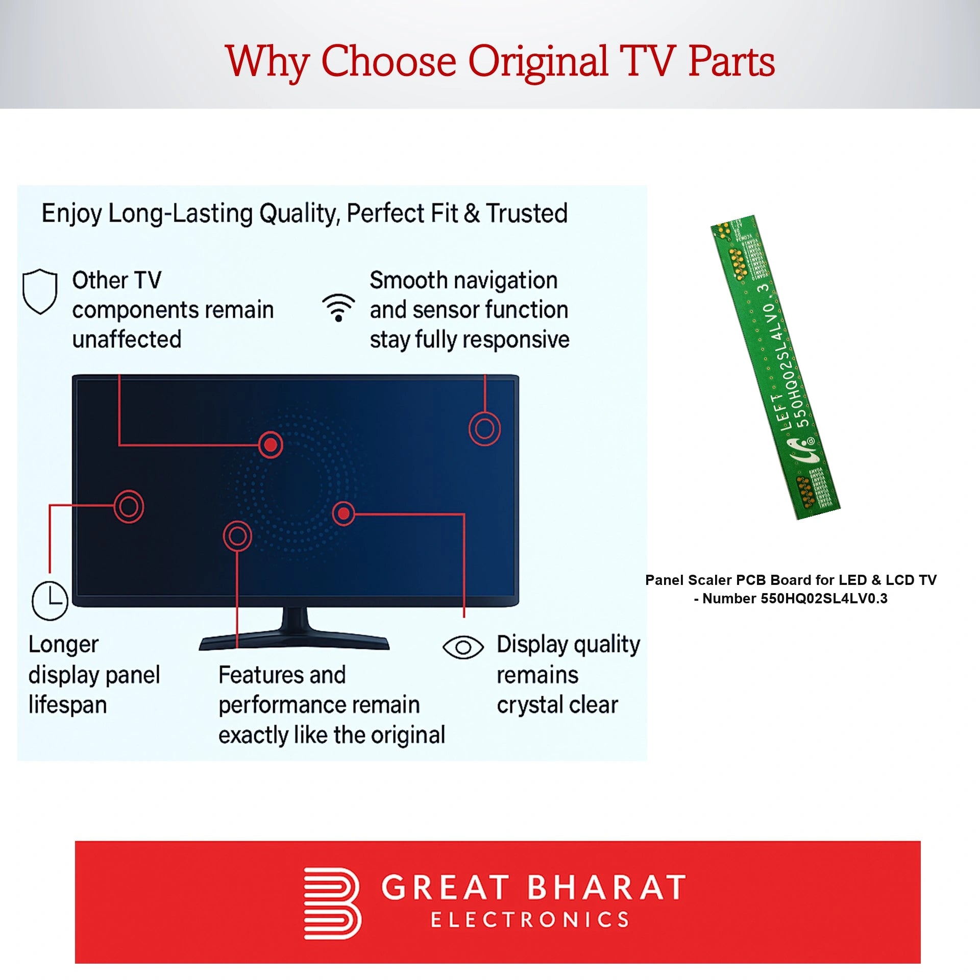 PCB Number 550HQ02SL4LV0.3 LED TV Panel PCB Board, LED TV Scaler PCB Board
