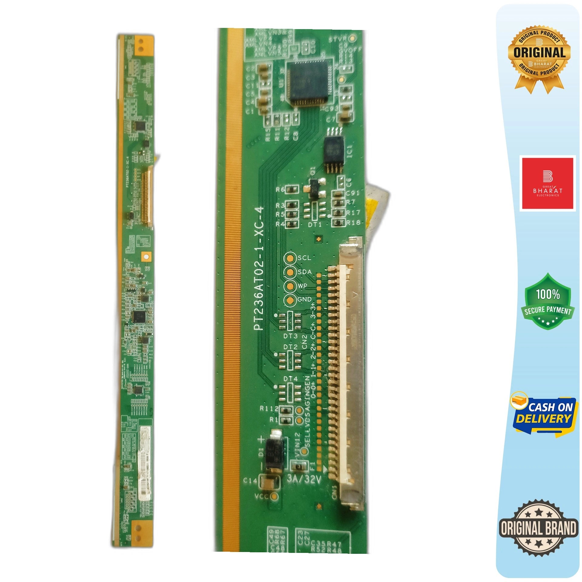 LED TV Scaler PCB Board - PCB Number PT236AT02-4-XC-4