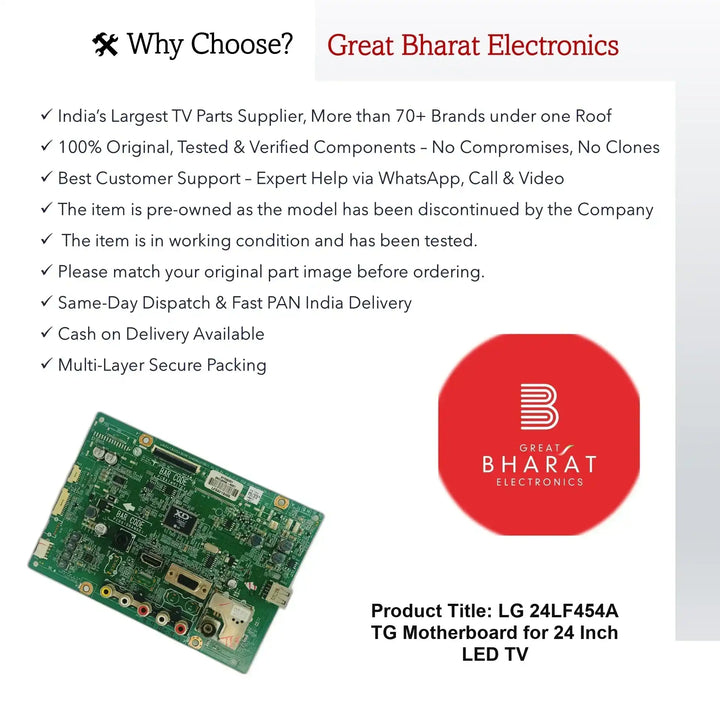 LG 24LF454A-TG Motherboard for 24 Inch LED TV - Great Bharat Electronics