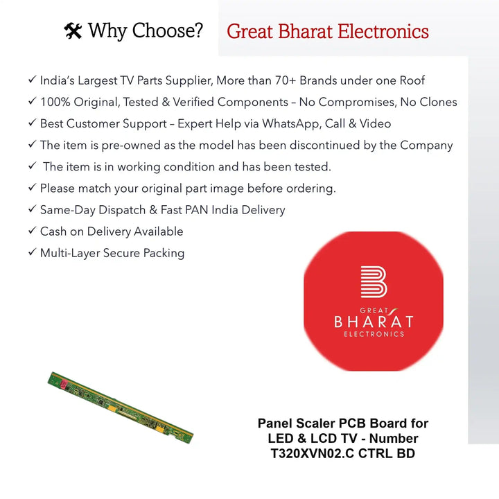 PCB નંબર T320XVN02.C CTRL BD LED TV પેનલ PCB બોર્ડ, LED TV સ્કેલર PCB બોર્ડ