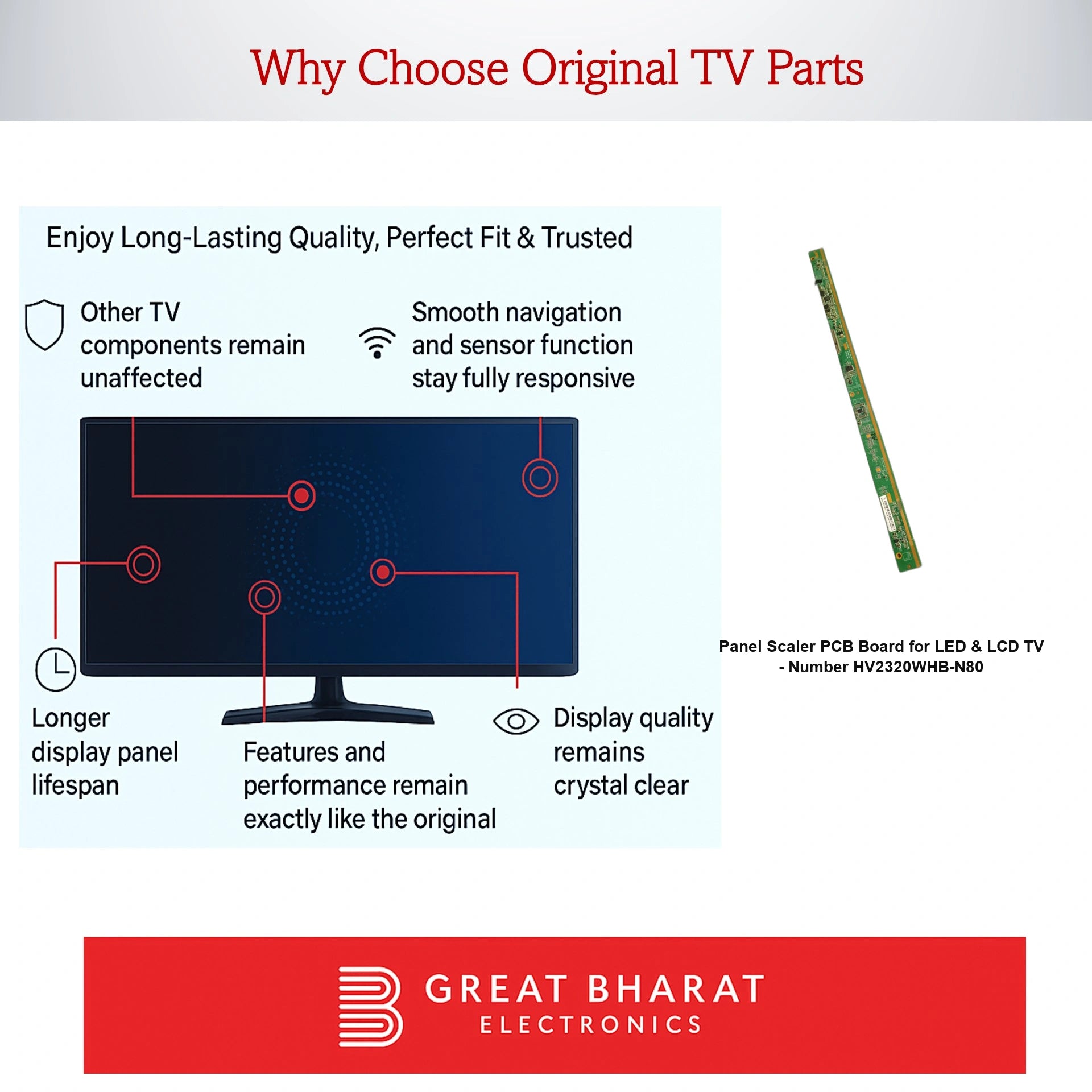 Panel Scaler PCB Board for LED TV - Number HV2320WHB-N80