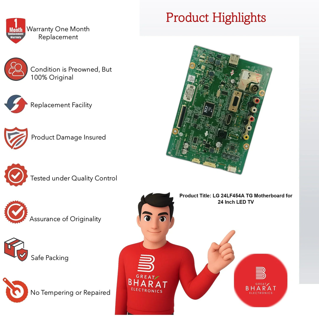 LG 24LF454A-TG Motherboard for 24 Inch LED TV - Great Bharat Electronics