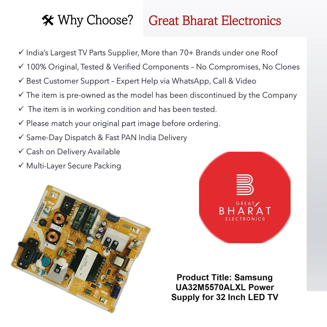 Samsung UA32M5570ALXL Power Supply for 32 Inch LED TV - Great Bharat Electronics