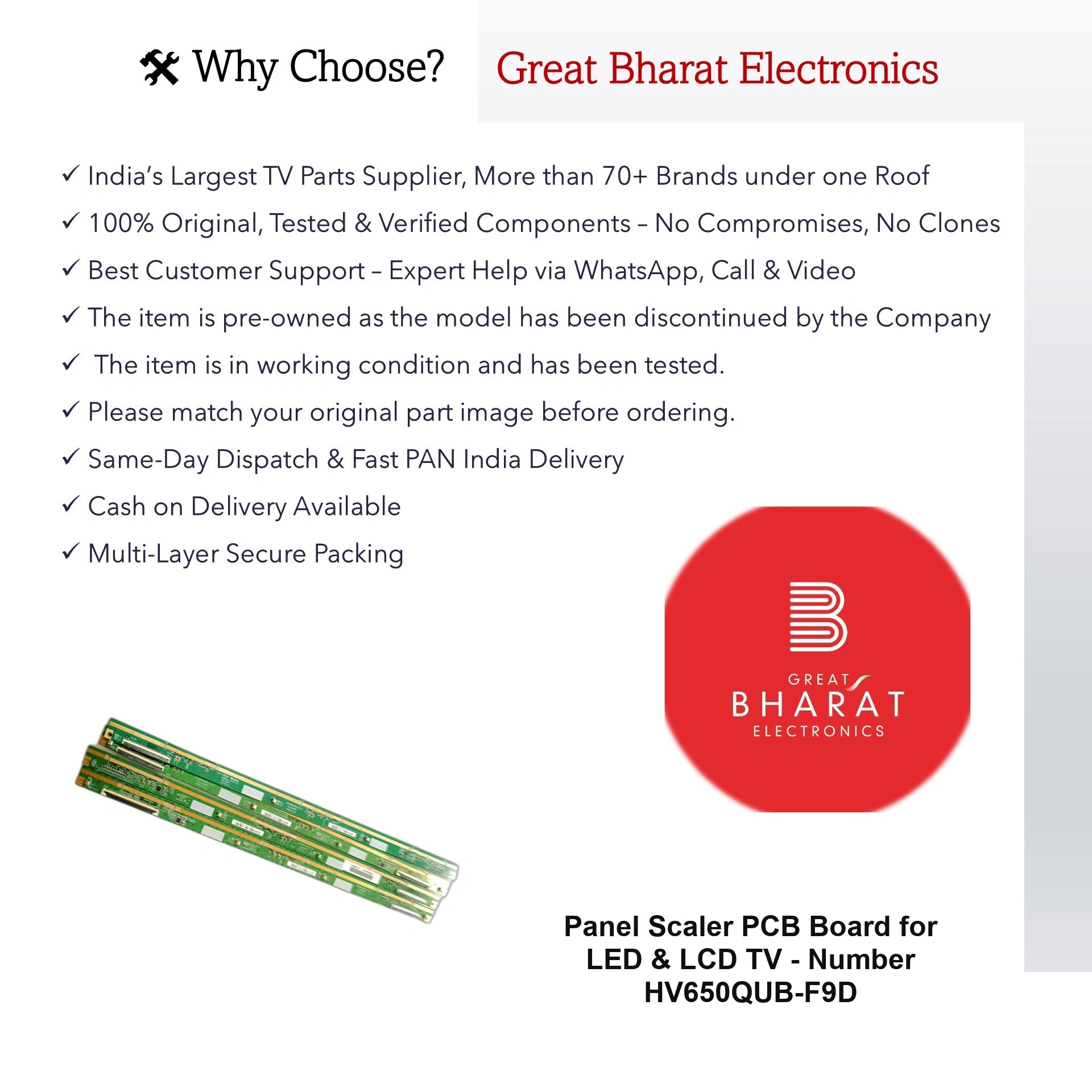PCB Number HV650QUB-F9D LED TV Panel PCB Board, LED TV Scaler PCB Board