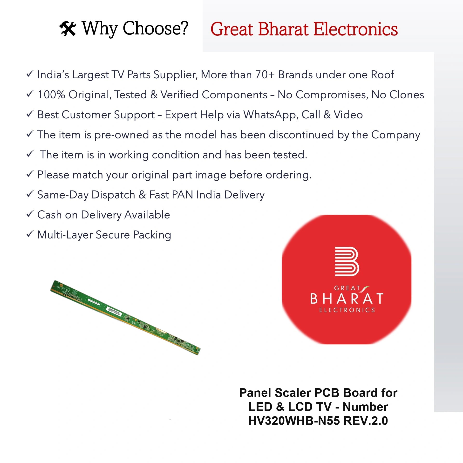 PCB Number HV320WHB-N55 REV.2.0 LED TV Panel PCB Board, LED TV Scaler PCB Board