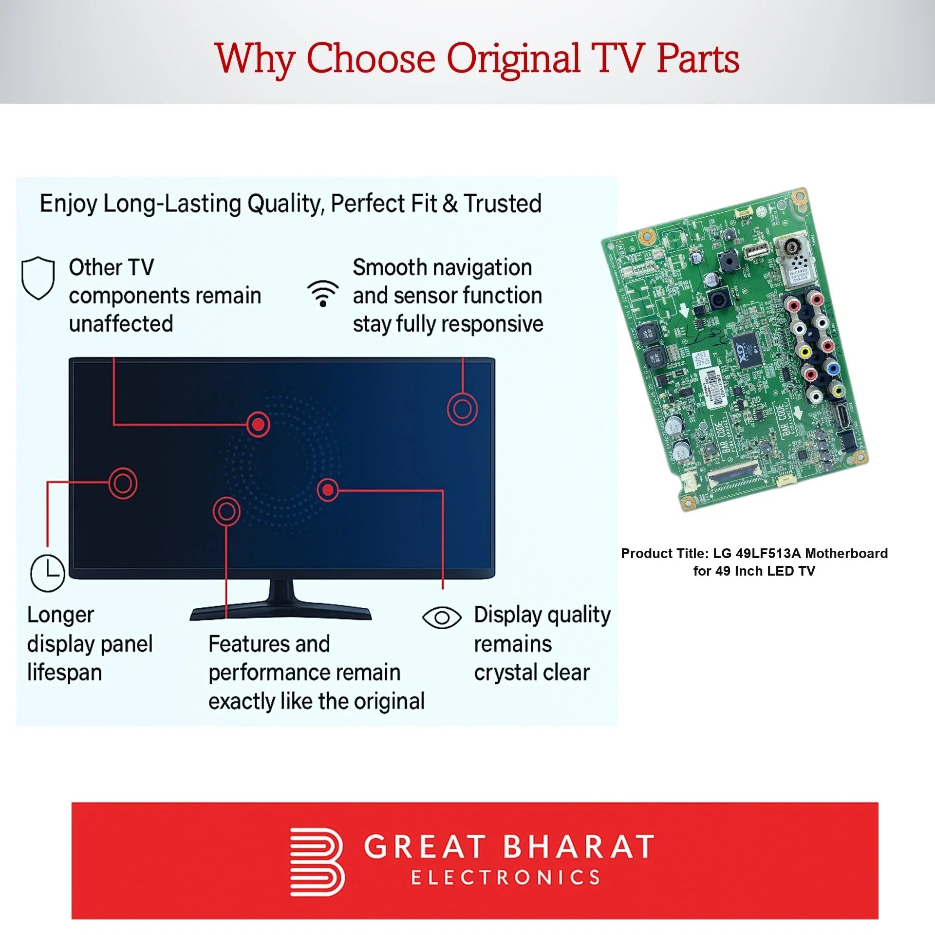 LG 49LF513A Motherboard for 49 Inch LED TV - Great Bharat Electronics