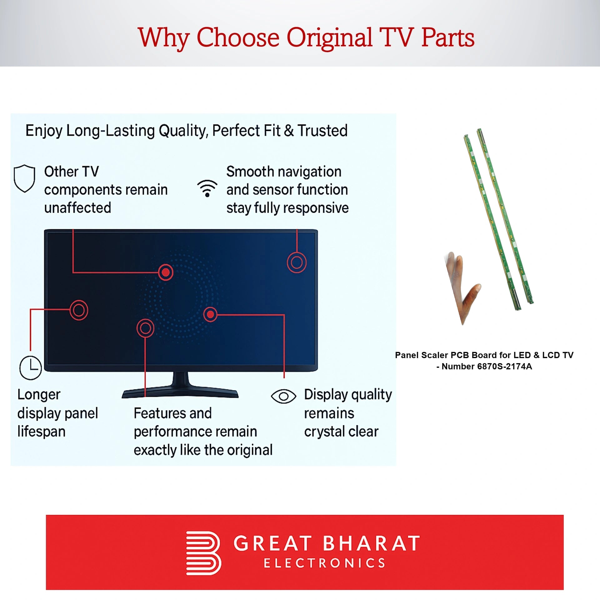 PCB Number 6870S-2174A LED TV Panel PCB Board, LED TV Scaler PCB Board