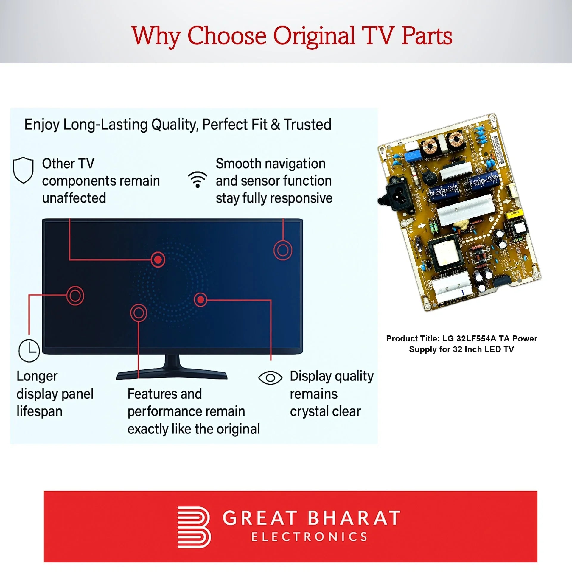LG 32LF554A-TA Power Supply for 32 Inch LED TV - Great Bharat Electronics