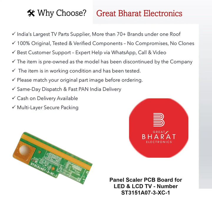 ਪੈਨਲ ਸਕੇਲਰ PCB ਲਈ ਬੋਰਡ LED TV - ਨੰਬਰ ST3151A07-3-XC-1