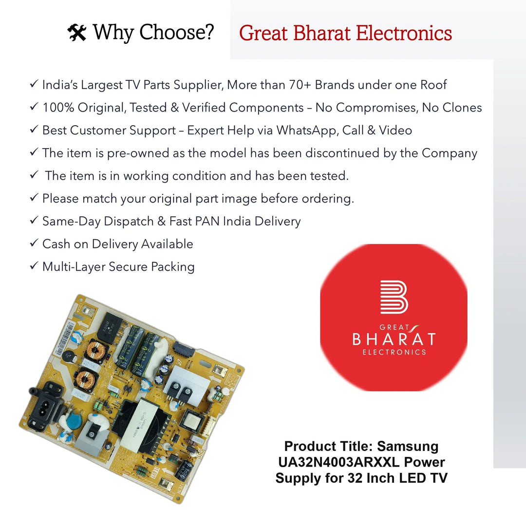 Samsung UA32N4003ARXXL Power Supply for 32 Inch LED TV - Great Bharat Electronics