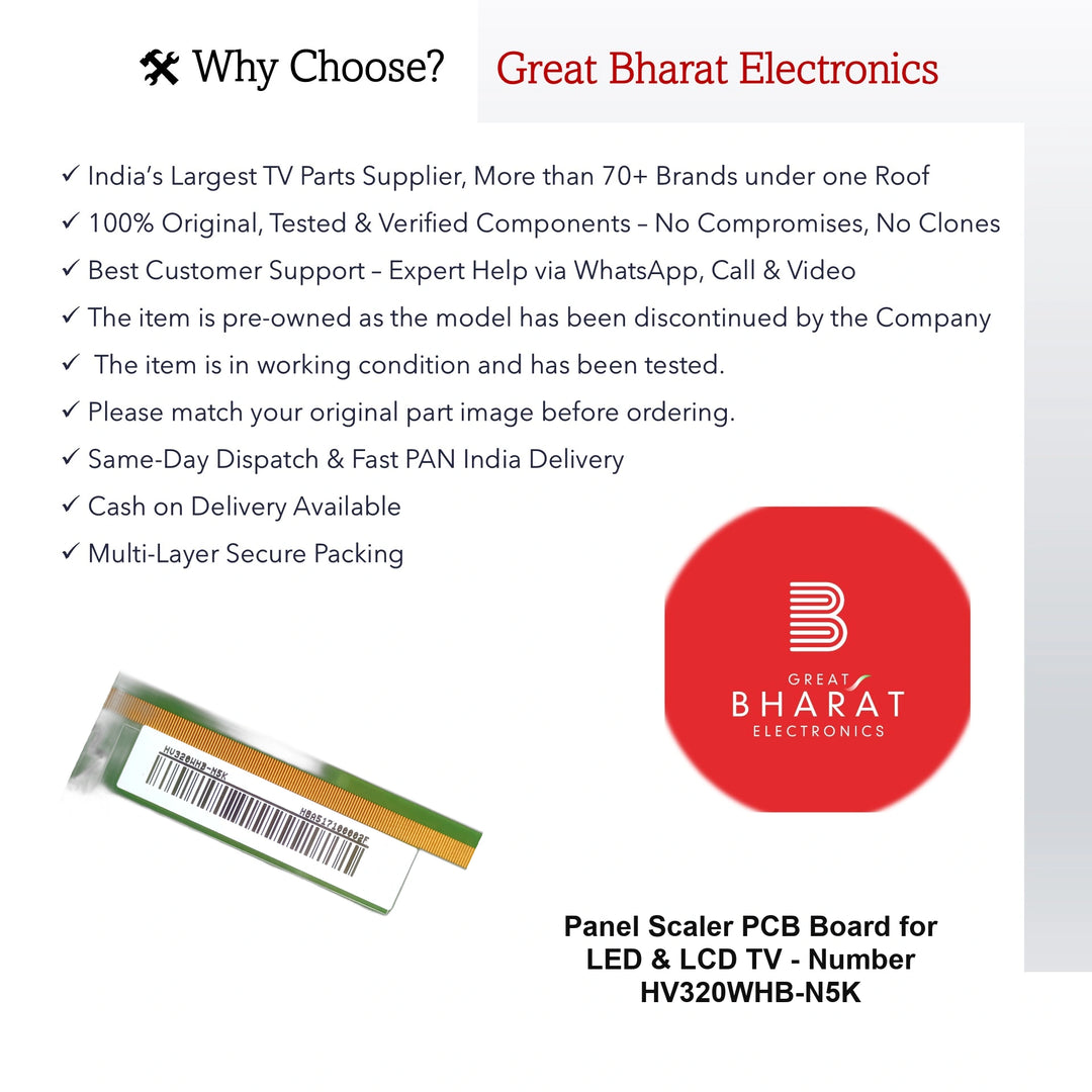 Panel Scaler PCB Board for LED TV - Number HV320WHB-N5K