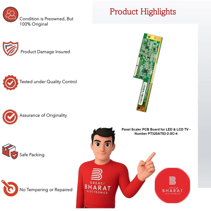 PCB Number PT320AT02-2-XC-4 LED TV Panel PCB Board, LED TV Scaler PCB Board