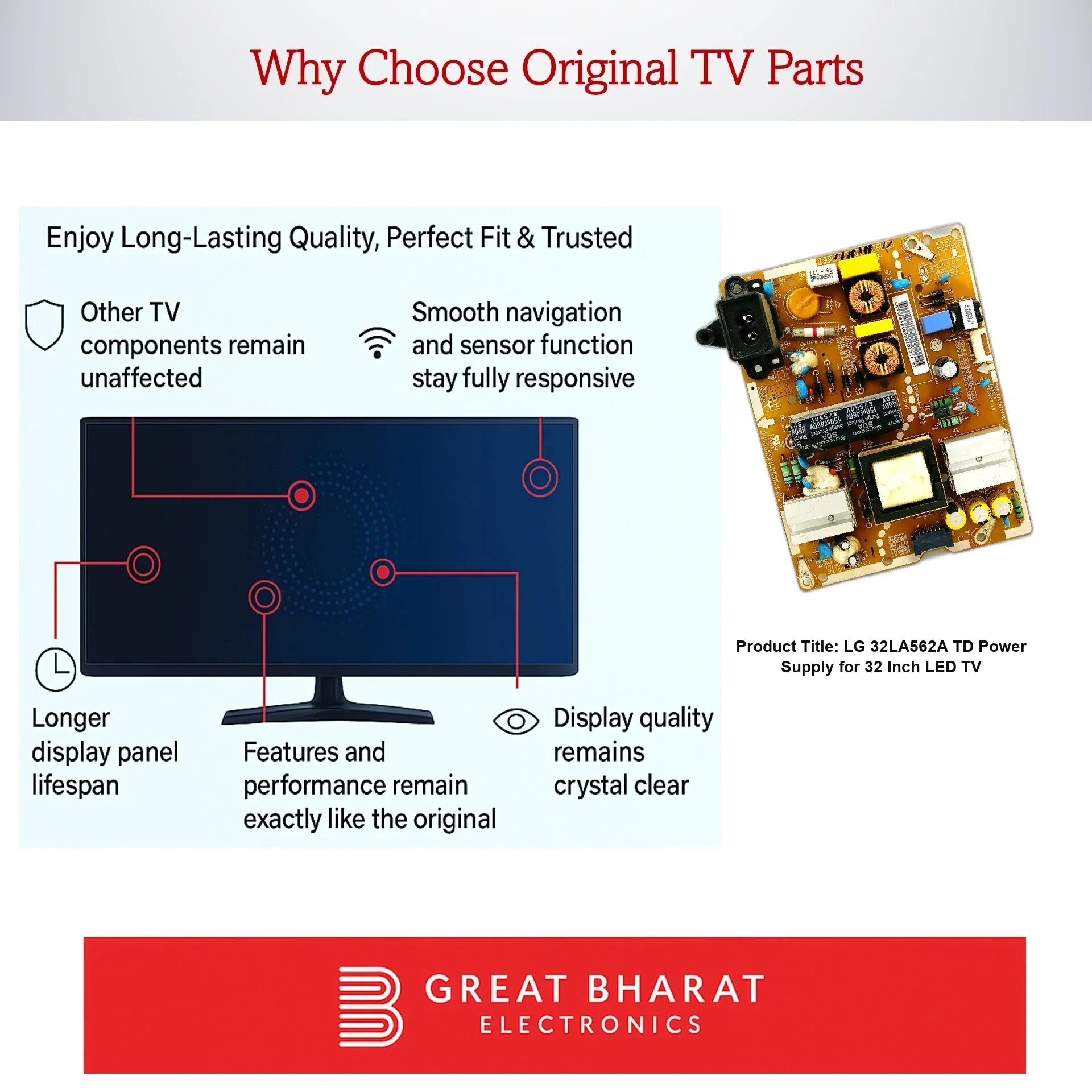 LG 32LA562A-TD Power Supply for 32 Inch LED TV - Great Bharat Electronics