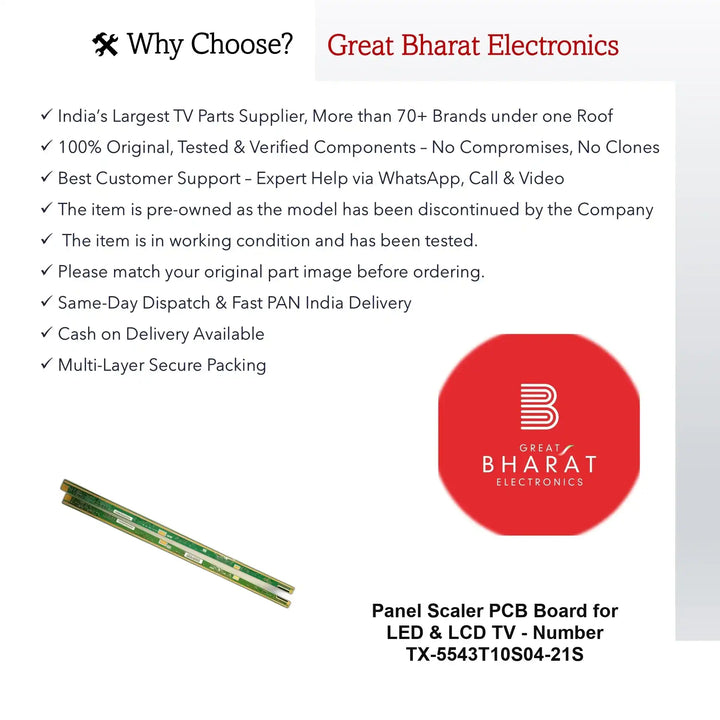 PCB Number TX-5543T10S04-21S LED TV Panel PCB Board, LED TV Scaler PCB Board