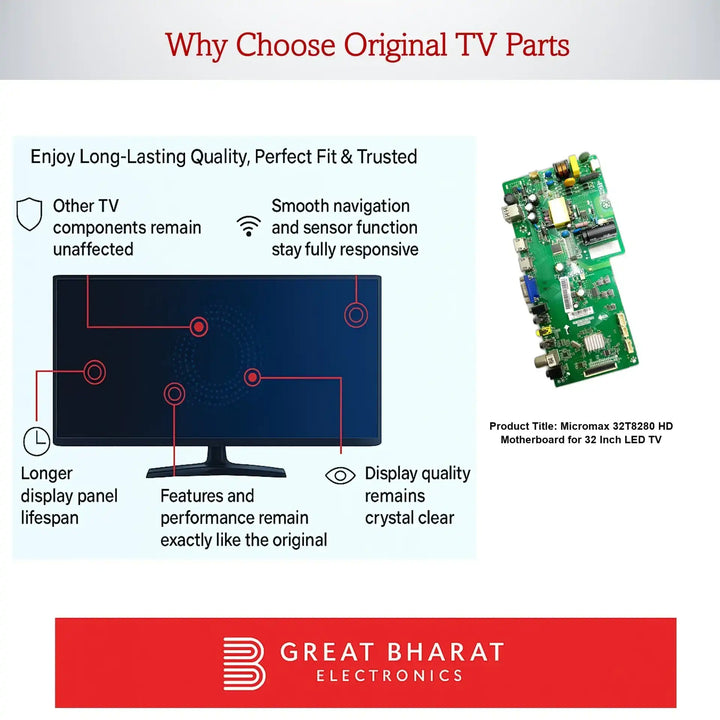 Micromax 32T8280-HD Motherboard for 32 Inch LED TV - Great Bharat Electronics