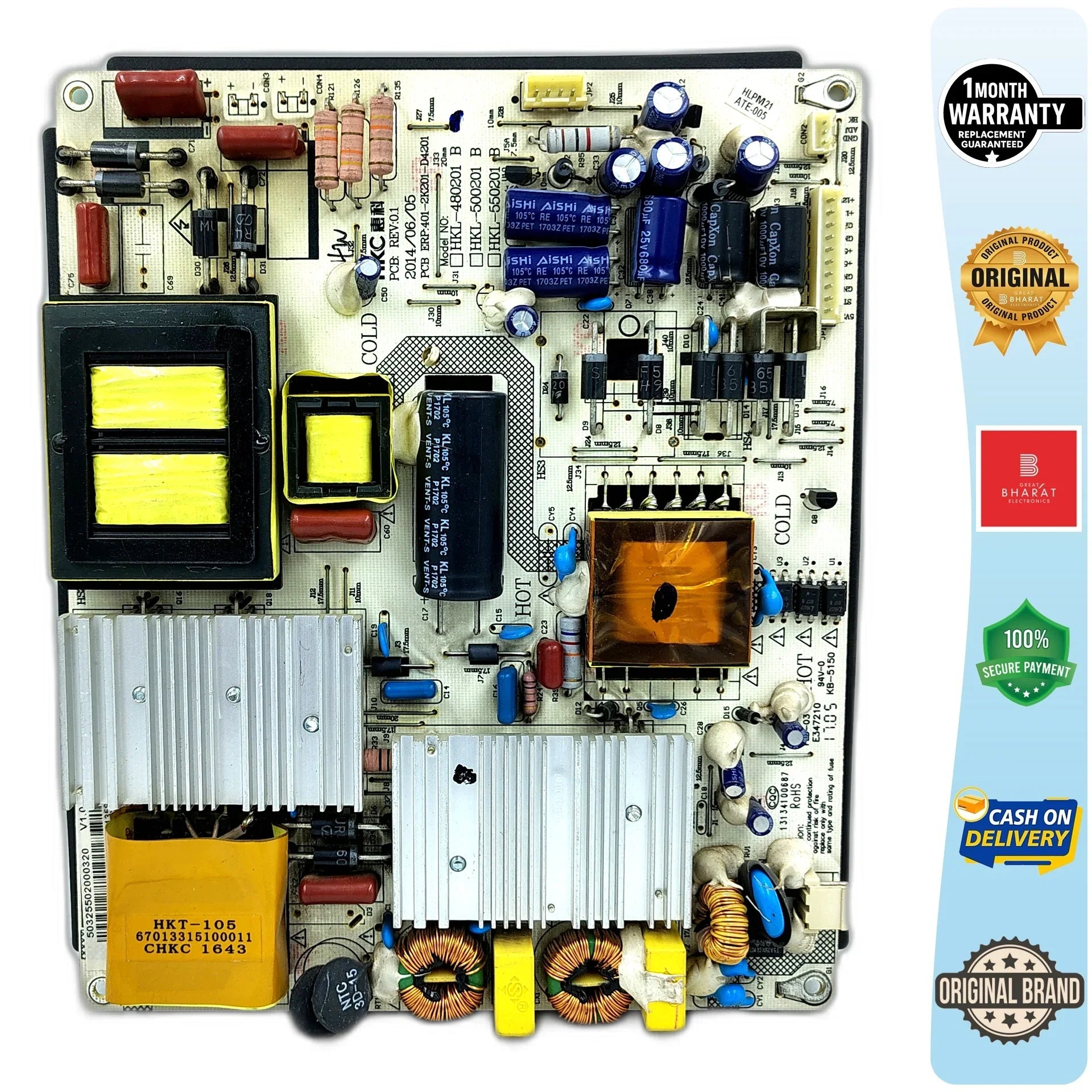 Haier LE55Q9500U Power Supply Board – Haier 55 Inch LED TV SMPS Replacement - Great Bharat Electronics