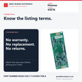 Hisense 43E7K T-Con board category policy: no warranty, no replacement and no returns; match the exact part before ordering