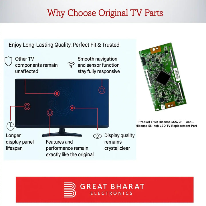 Hisense 55A72F T-Con Board – Hisense 55 Inch LED TV Replacement Part - Great Bharat Electronics