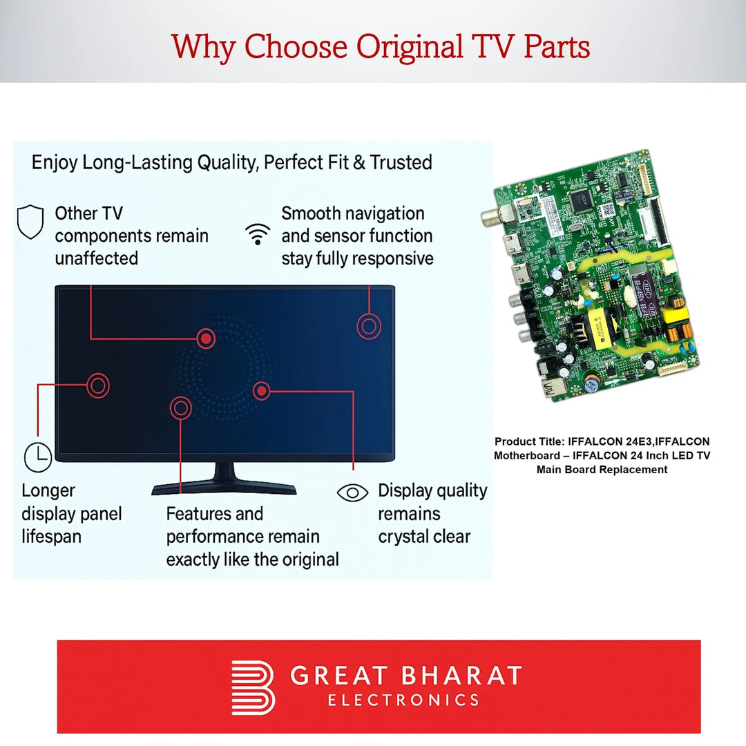 iFFALCON 24E3,iFFALCON Motherboard – iFFALCON 24 Inch LED TV Main Board Replacement - Great Bharat Electronics