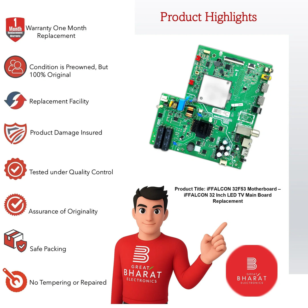 iFFALCON 32F53 Motherboard – iFFALCON 32 Inch LED TV Main Board Replacement - Great Bharat Electronics