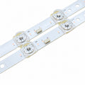 iFFALCON 55K71 LED backlight strips close-up showing connector, polarity and LED lenses