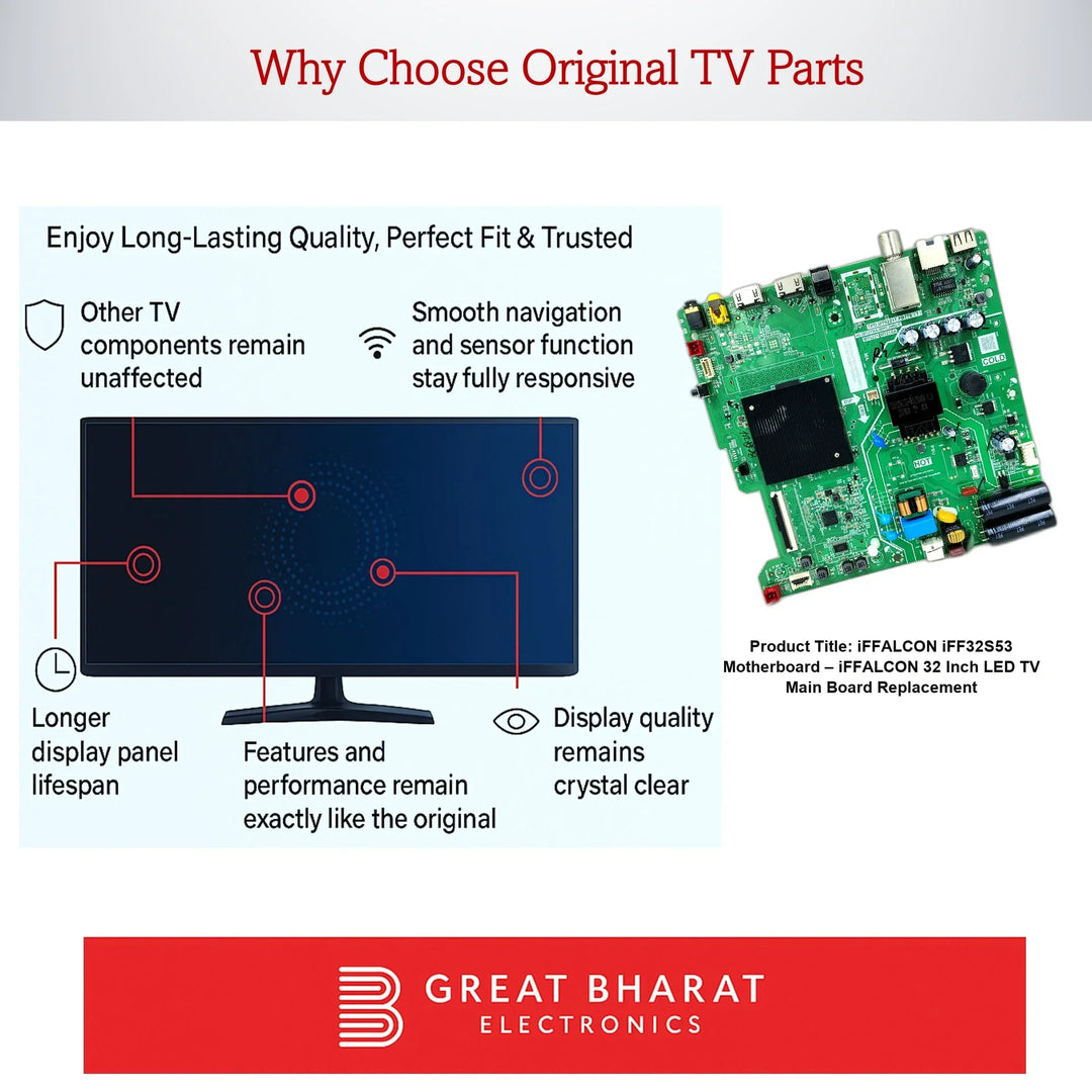 iFFALCON iFF32S53 Motherboard – iFFALCON 32 Inch LED TV Main Board Replacement - Great Bharat Electronics