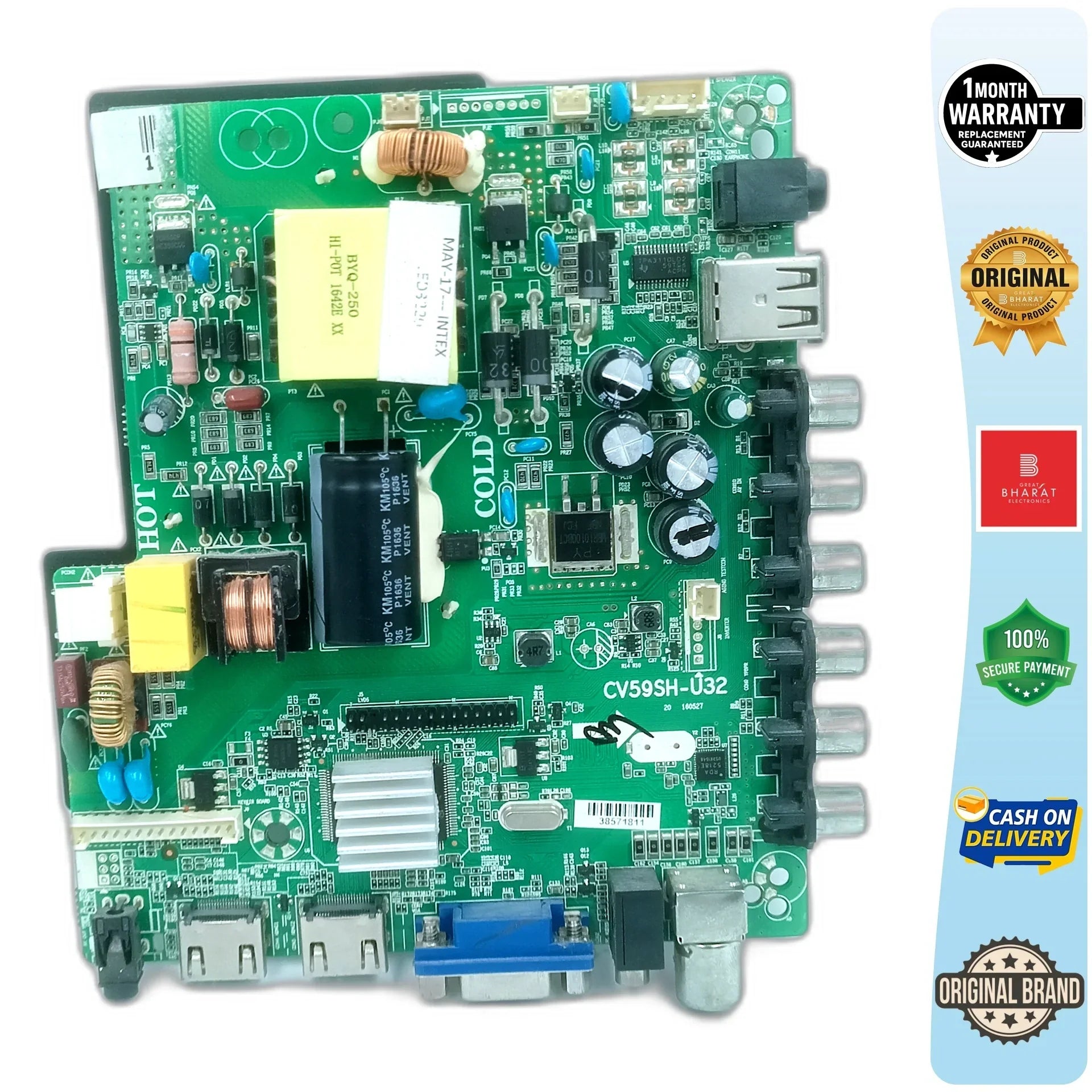 Intex LED3220 Motherboard – Intex 32 Inch LED TV Main Board Replacement - Great Bharat Electronics