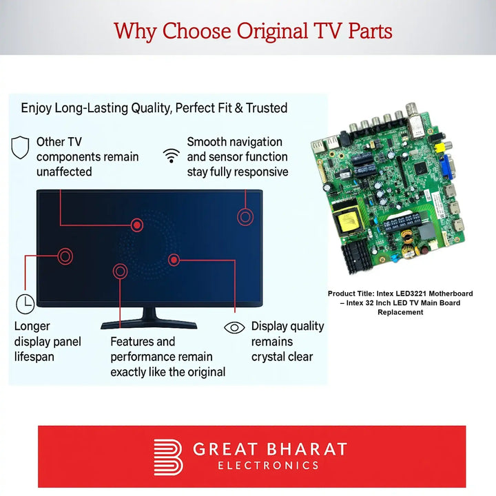 Intex LED3221 Motherboard – Intex 32 Inch LED TV Main Board Replacement - Great Bharat Electronics