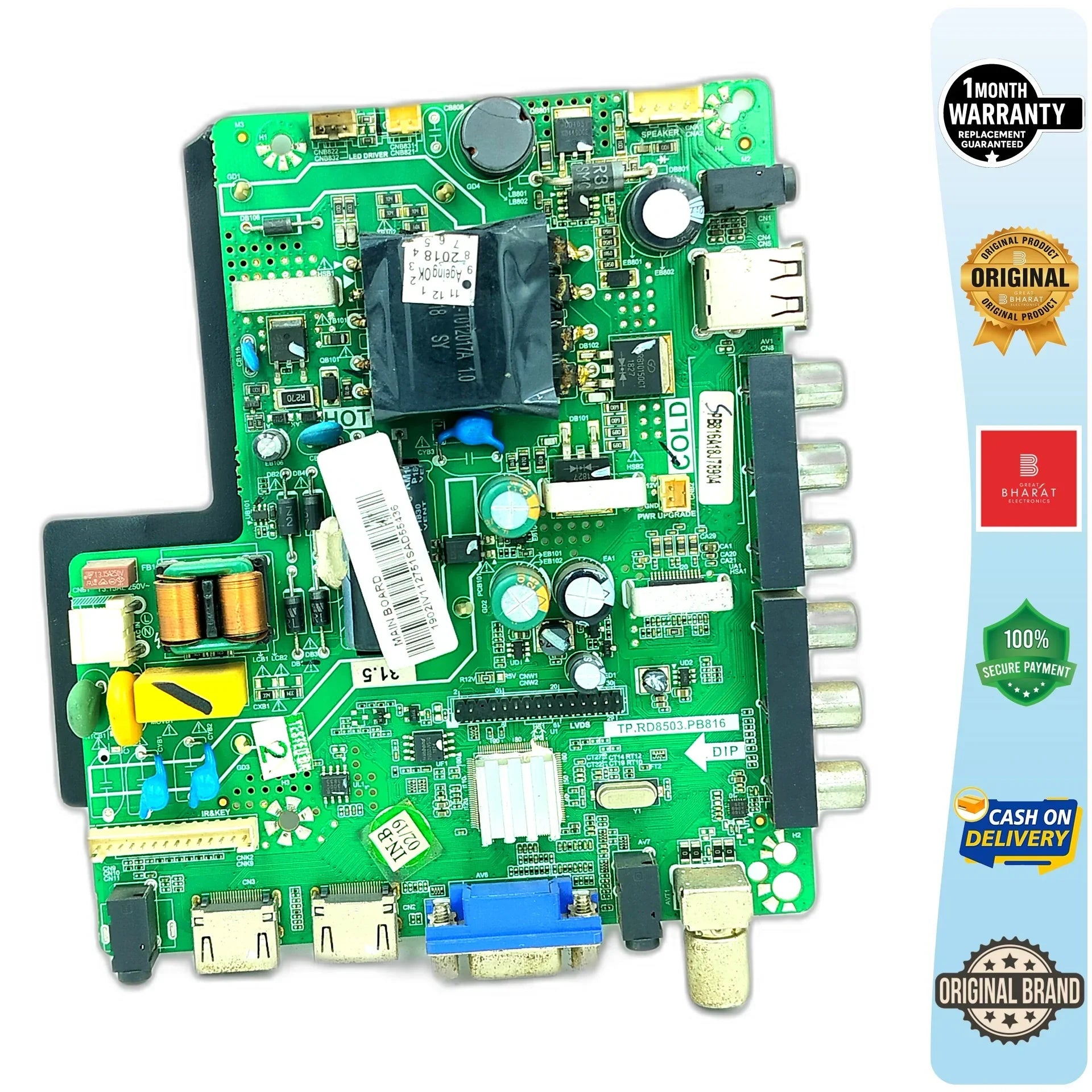 Intex LED3225 Motherboard – Intex 32 Inch LED TV Main Board Replacement - Great Bharat Electronics