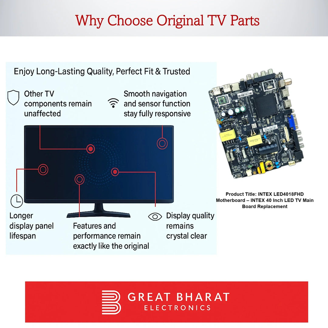 Intex LED4018FHD Motherboard – Intex 40 Inch LED TV Main Board Replacement - Great Bharat Electronics