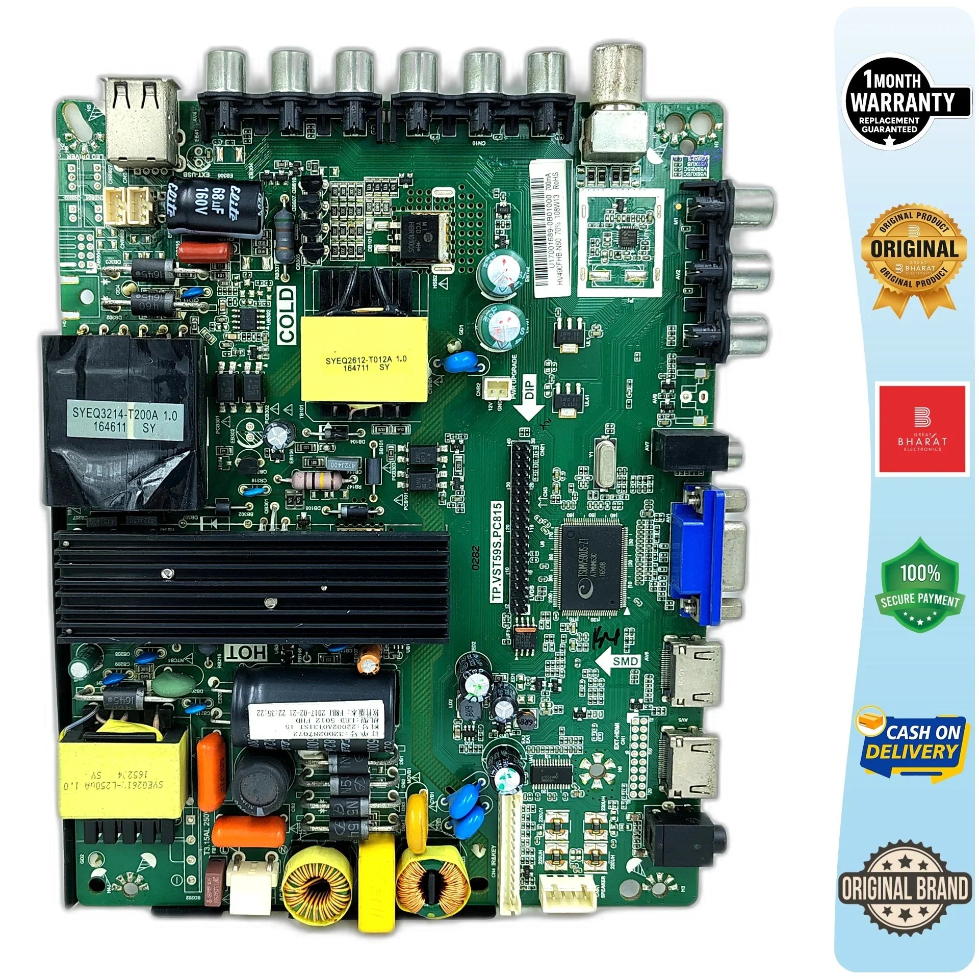Intex LED5012 Motherboard – Intex 50 Inch LED TV Main Board Replacement - Great Bharat Electronics