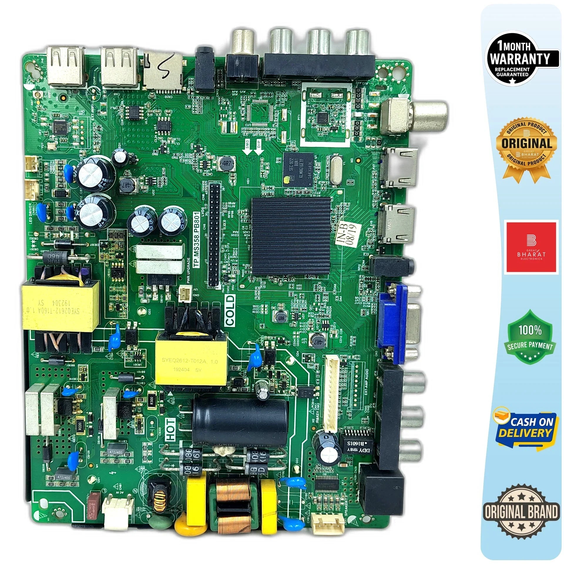 Intex LEDSF4304 Motherboard – Intex 43 Inch LED TV Main Board Replacement - Great Bharat Electronics