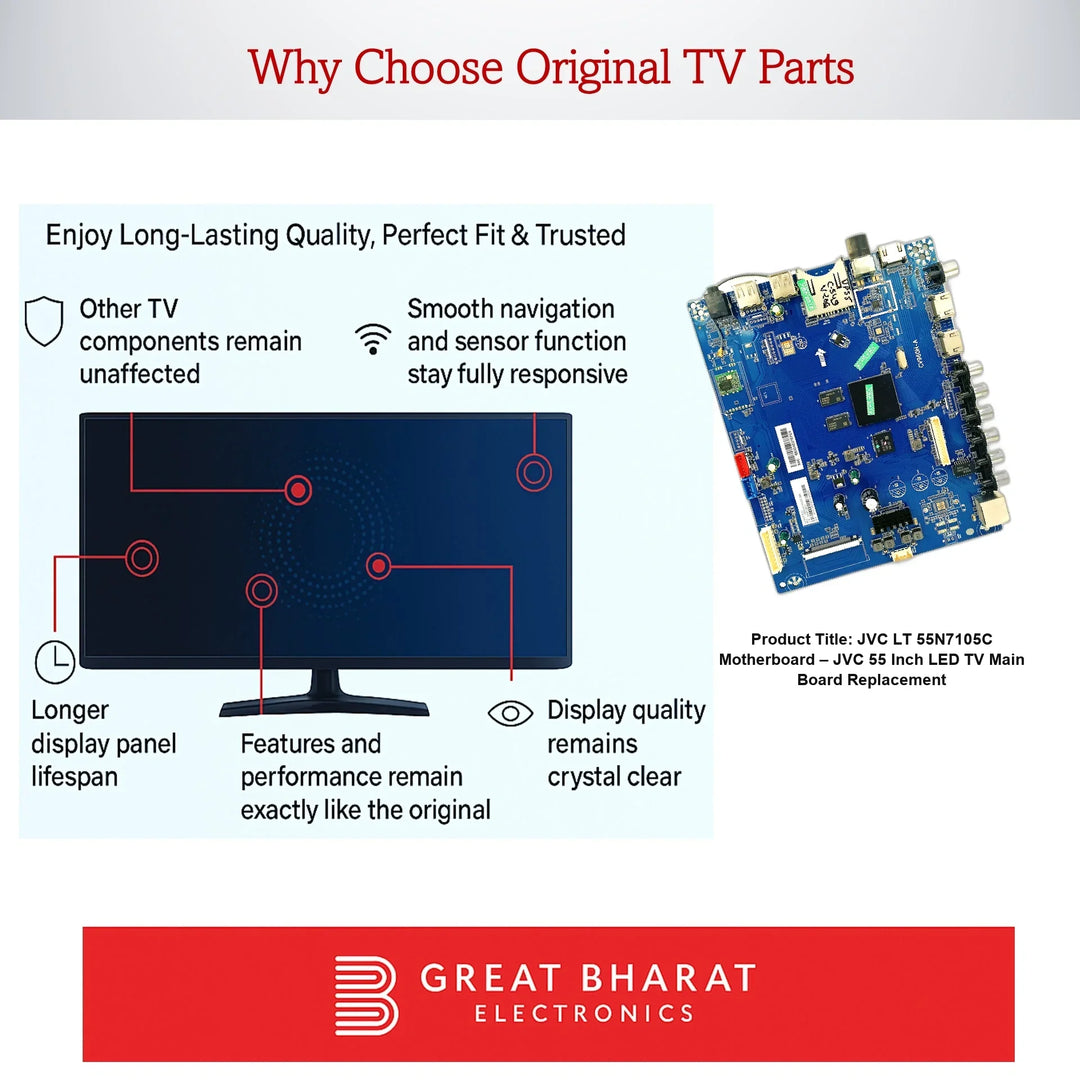 JVC LT-55N7105C Motherboard – JVC 55 Inch LED TV Main Board Replacement - Great Bharat Electronics