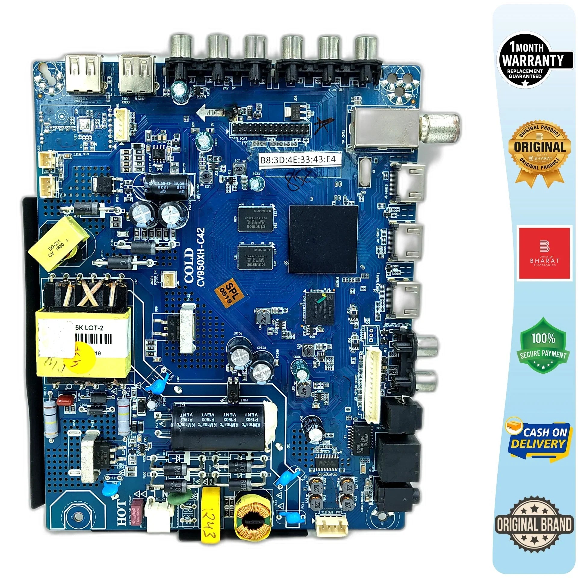 Kodak 43FHDXPRO Motherboard – Kodak 43 Inch LED TV Main Board Replacement - Great Bharat Electronics