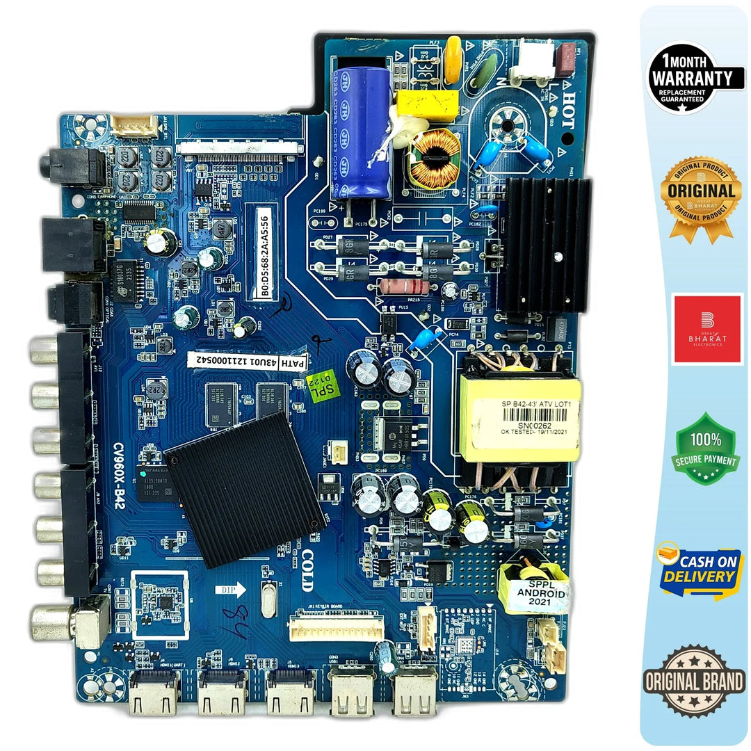 Kodak 43UHDX7XPROBL Motherboard – Kodak 43 Inch LED TV Main Board Replacement - Great Bharat Electronics